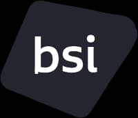 Logo of BSI, the British Standards Institution, representing standards and certifications.